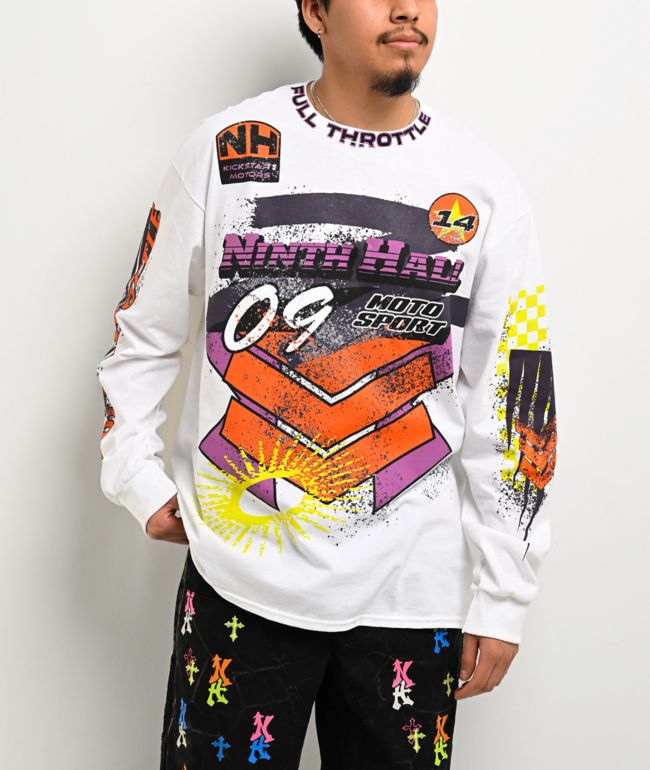 Ninth Hall Full Throttle White Long Sleeve T-Shirt - Ninth Hall