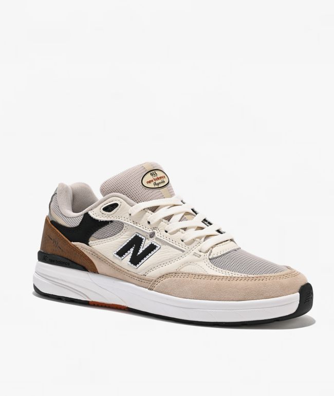 New Balance Numeric 933 Reynolds White & Brown Skate Shoes - New Balance