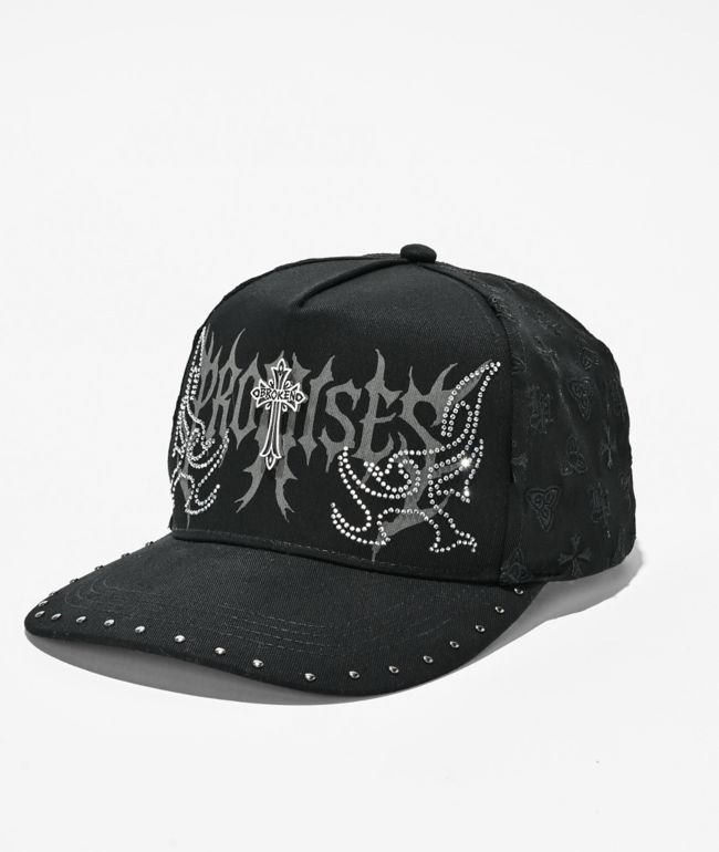 Broken Promises Surrender Studded Black Snapback Hat - Broken Promises