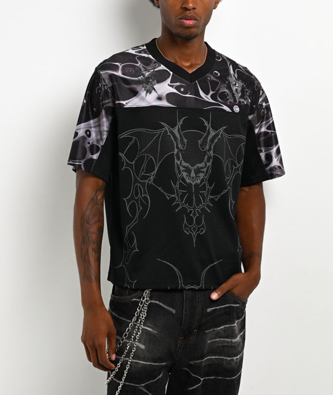 Vitriol Crisis Black Crop Football Jersey - Vitriol
