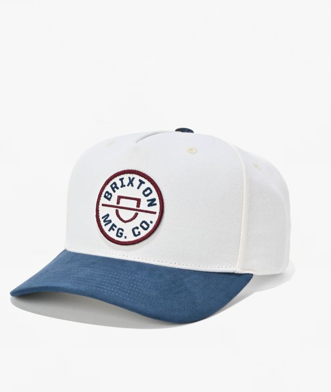 Brixton Crest Tan & Navy Snapback Hat - Brixton