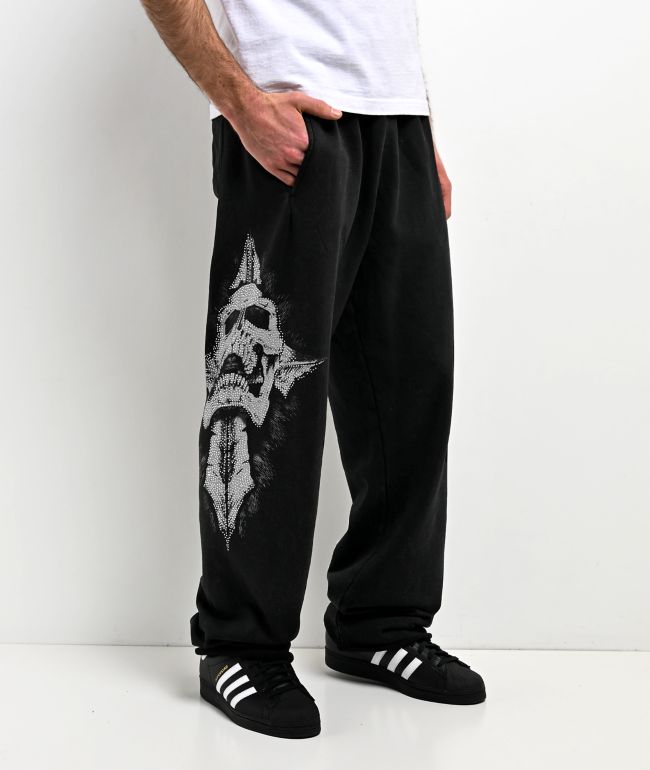 Affliction Night Screamer Black Wash Sweatpants - Affliction