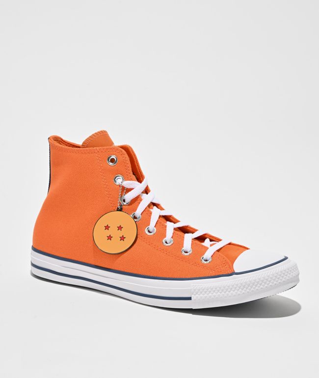 Converse x Dragon Ball Z Goku Chuck Taylor All Star Orange & White High Top Shoes - Converse