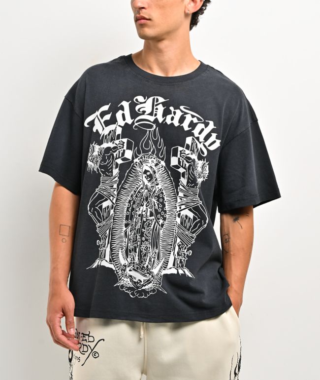 Ed Hardy Lord Mary Black Wash T-Shirt - Ed Hardy