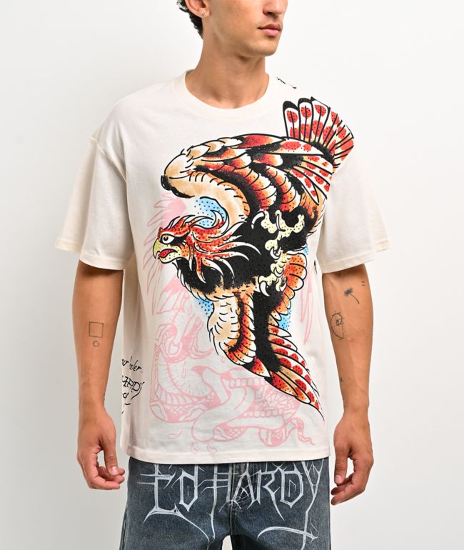 Ed Hardy Eagle Rhinestone White T-Shirt - Ed Hardy