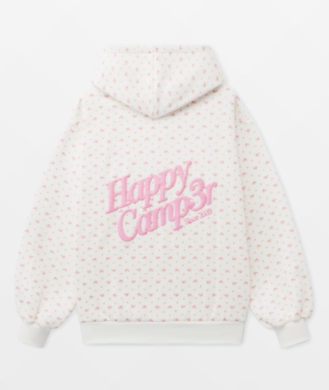 Happy Camp3r Garden Confetti Puff Core White Hoodie - Happy Camp3r