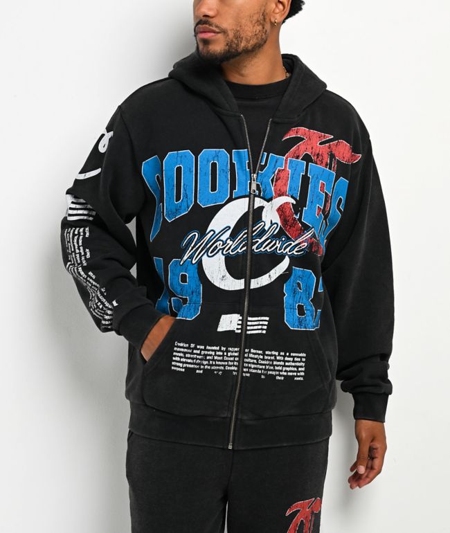 Ninth Hall Fundamentals Sunbleached Black Wash Zip Hoodie | Zumiez