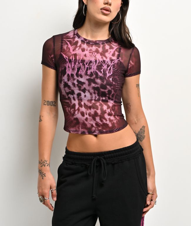 Vitriol Delphi Black & Pink Mesh Top - Vitriol