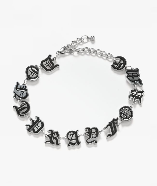 Lurking Class by Sketchy Tank Don't Pray For Me Black and Silver Charm Bracelet - Lurking Class by Sketchy Tank