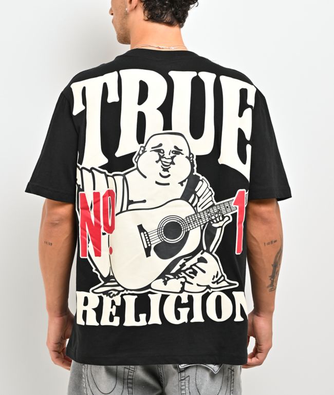 True Religion No. 1 Buddha Logo Black Heavyweight T-Shirt - True Religion