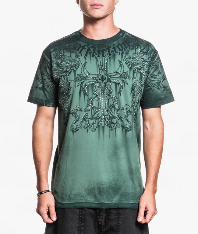 Affliction Jump Rhinestone Lily Pad Wash T-Shirt - Affliction