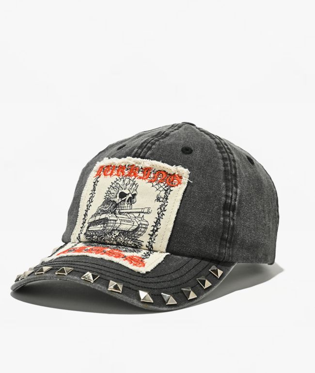 Lurking Class by Sketchy Tank War Machine Studded Grey Wash Snapback Hat - Lurking Class by Sketchy Tank