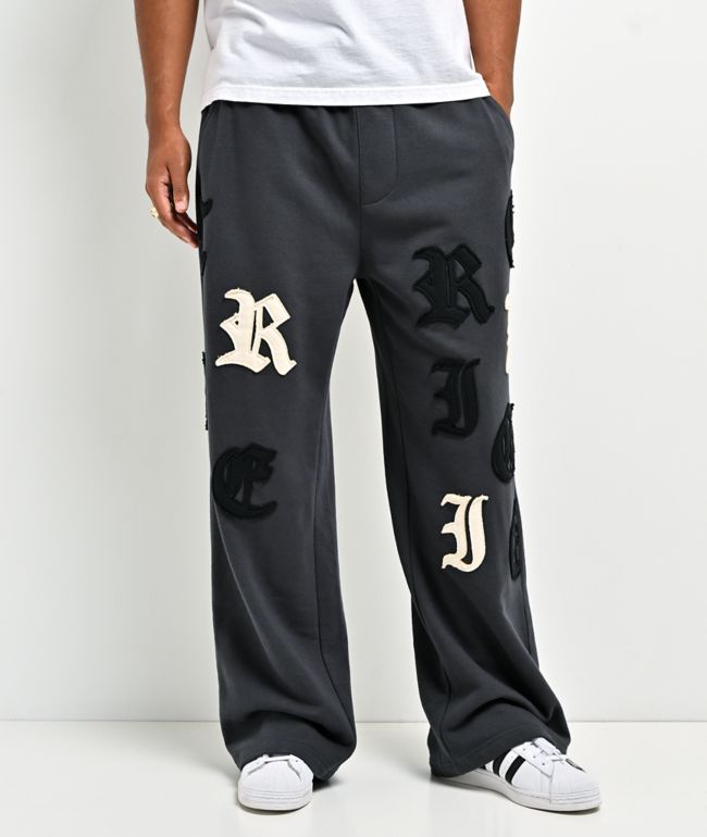 True Religion Tossed Logo Phantom Grey Sweatpants - True Religion