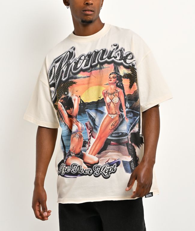 Broken Promises Greetings Beige T-Shirt - Broken Promises