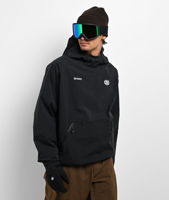 686 x GORE-TEX® Labs WINDSTOPPER® Pullover Black Snowboard Hoodie - 686