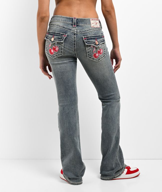 True Religion Becca Super T Cherry Pockets Mid Rise Bootcut Jeans - True Religion