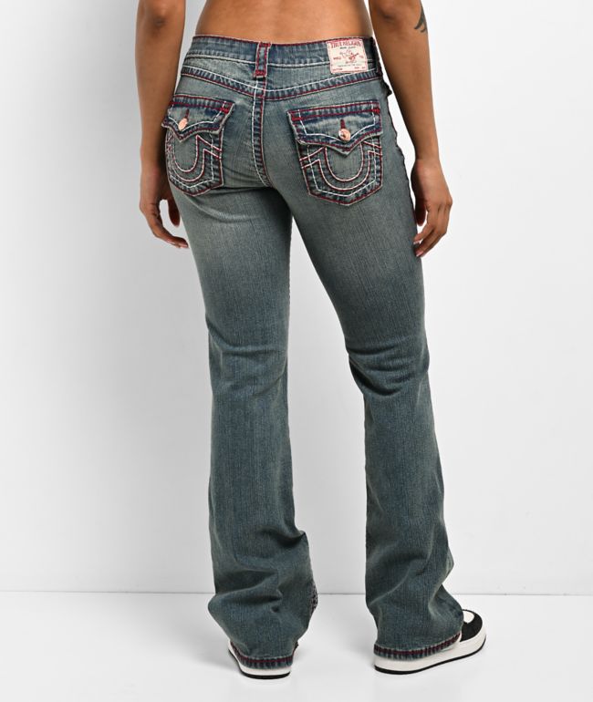 True Religion Becca Super T Mid Rise Blue Wash Bootcut Jeans - True Religion