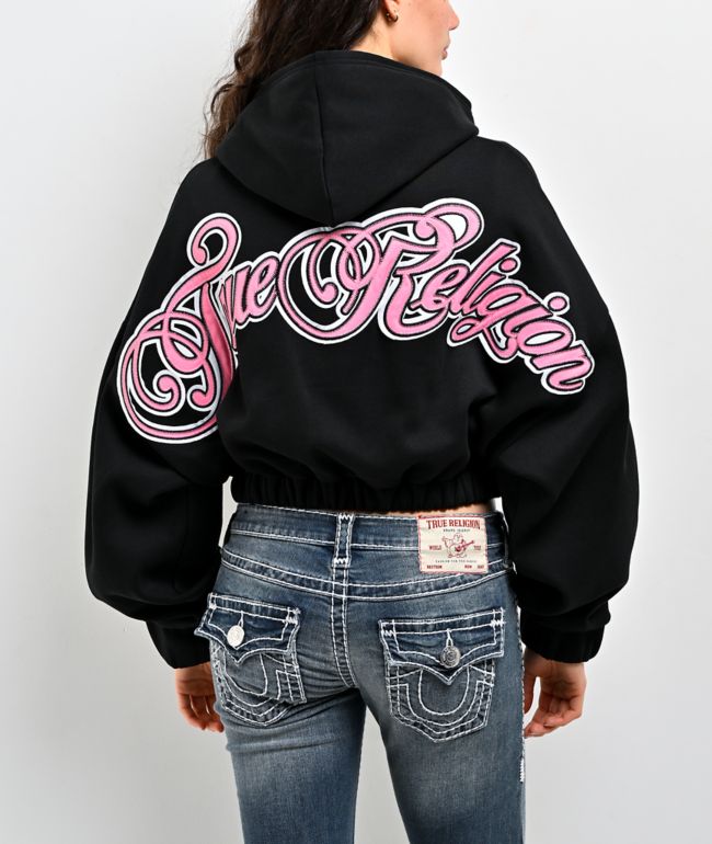 True Religion Applique Black Zip Hoodie - True Religion