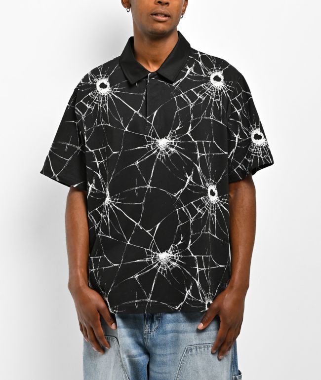Lurking Class by Sketchy Tank Penalty Shot Black Polo Shirt - Lurking Class by Sketchy Tank