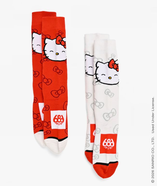 686 x Hello Kitty 2 Pack Snow Socks - 686