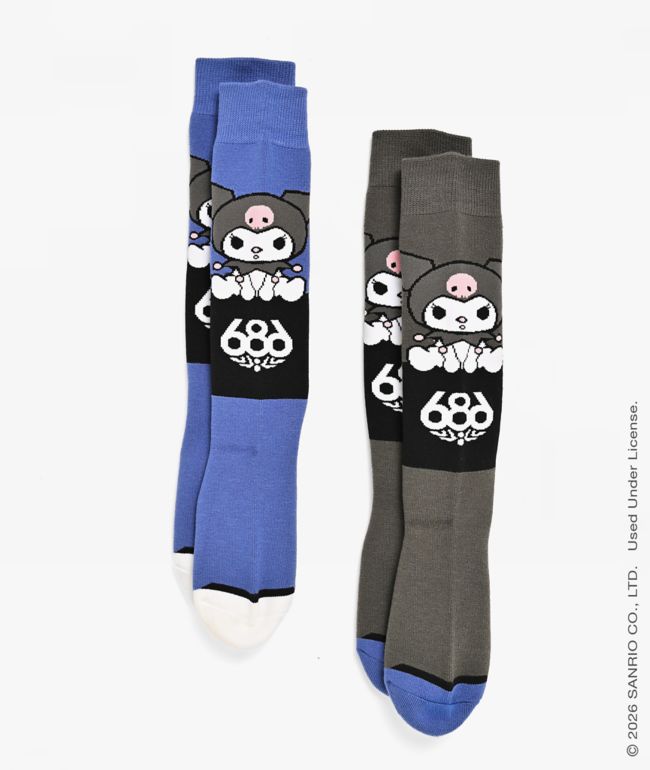 686 x Hello Kitty Kuromi 2 Pack Snow Socks - 686