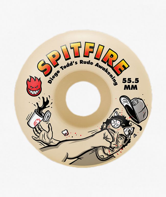 Spitfire Diego Rude Awakening Formula Four 55.5mm 99a White Skateboard Wheels - Spitfire