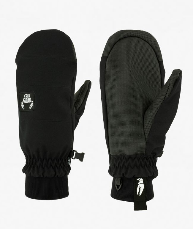Crab Grab Slush Black Snowboard Mittens - Crab Grab