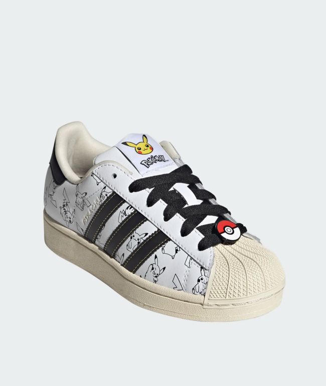 adidas x Pokémon Kids Superstar II Pikachu Black & White Shoes - adidas