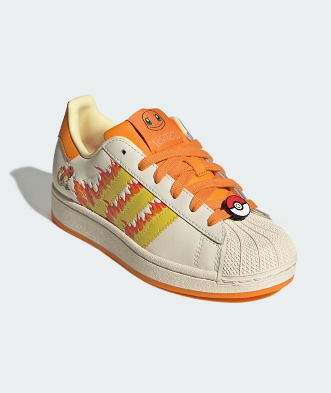 adidas x Pokémon Kids Superstar II Charmander White & Orange Shoes - adidas