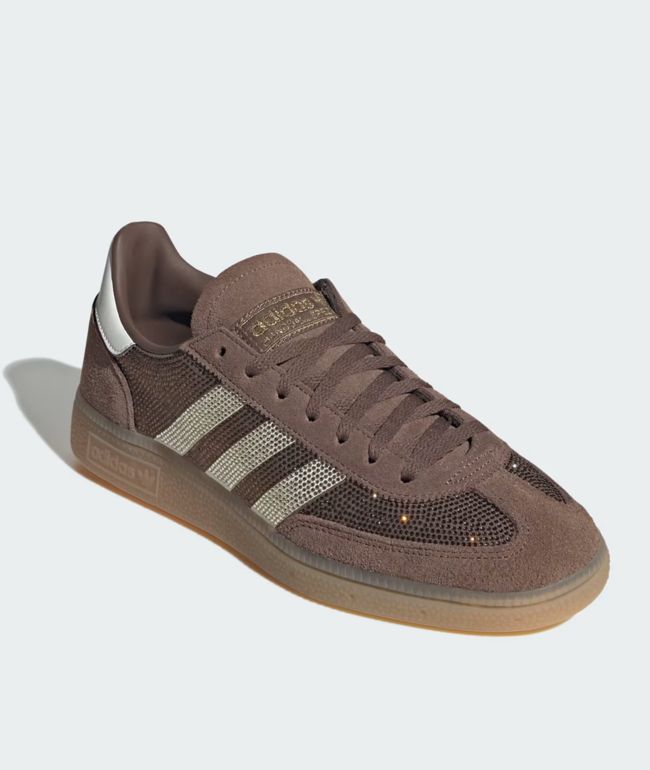 adidas Originals Handball Spezial Rhinestone Earth Strata, Off White & Gold Metallic Shoes - adidas