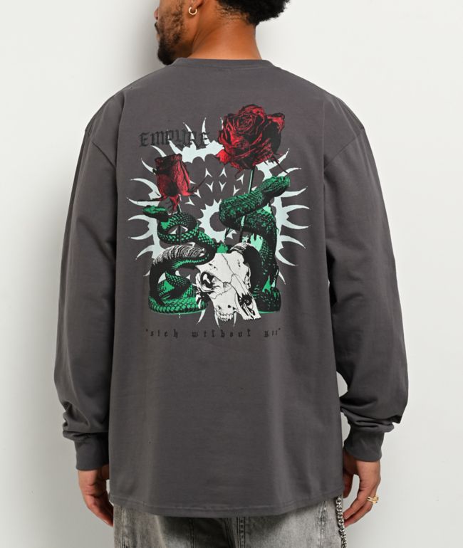 Ninth Hall Fundamentals Thermal Black Wash Boxy 2Fer Long Sleeve T