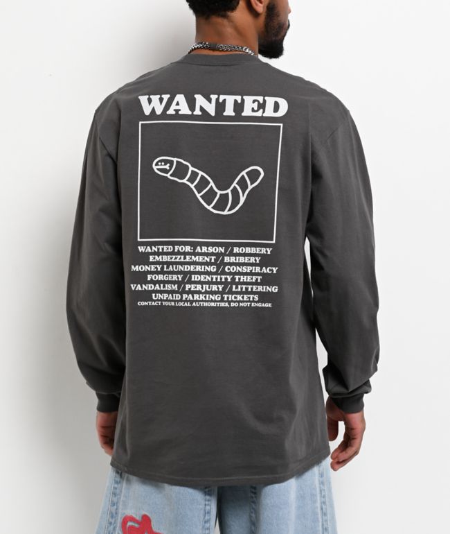 A.LAB Wanted Worm Charcoal Long Sleeve T-Shirt - A.LAB