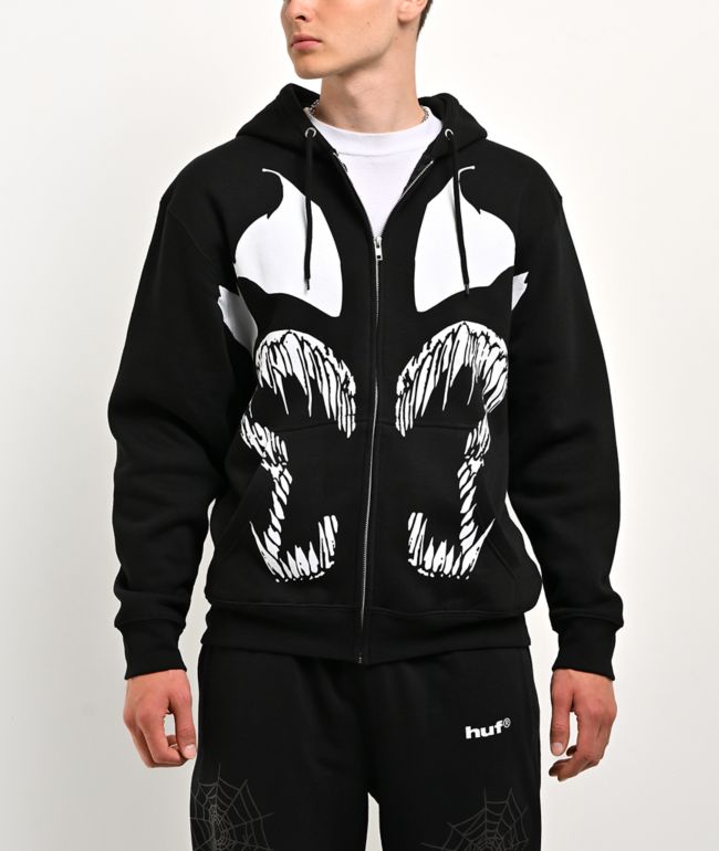 HUF x Marvel Spider-Man Symbiosis Black Zip Hoodie - HUF