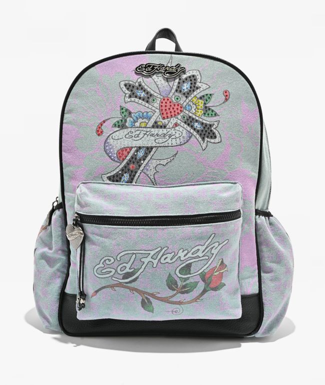 Ed Hardy Arden Denim Blue Backpack - Ed Hardy