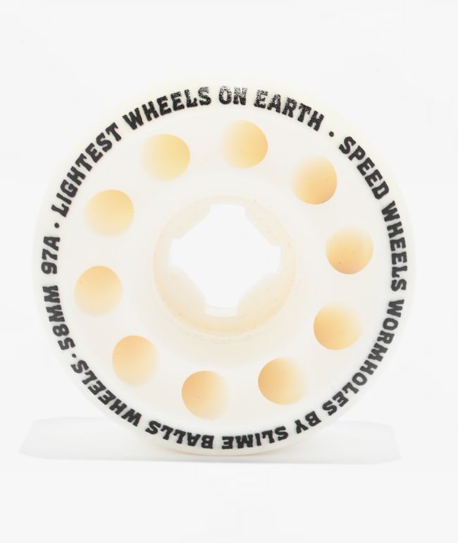 Slime Balls Worm Holes 58mm 97a White Skateboard Wheels - Slime Balls