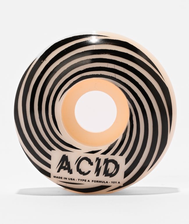Acid Chemical Swirly 54mm 101a White Skateboard Wheels - Acid Chemical Co.