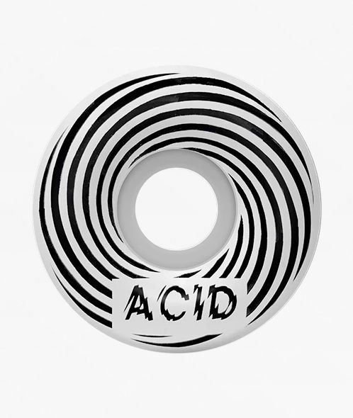 Acid Chemical Swirly 53mm 101a White Skateboard Wheels - Acid Chemical Co.