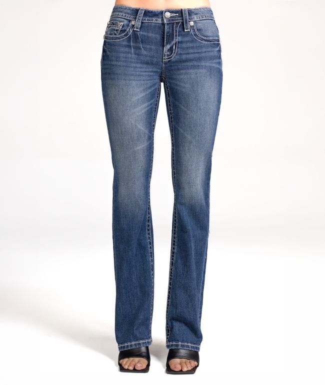 Miss Me Floral Wing Medium Wash Bootcut Jeans - Miss Me