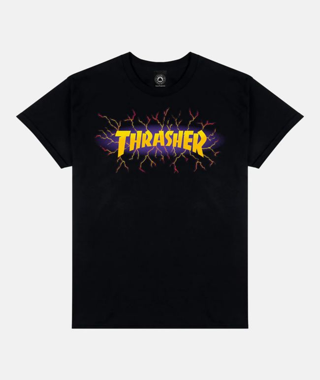 Thrasher Lightning Black T-Shirt - Thrasher