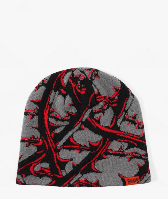 Sheisty Crown Of Thorns Grey Skully Beanie - $hei$ty