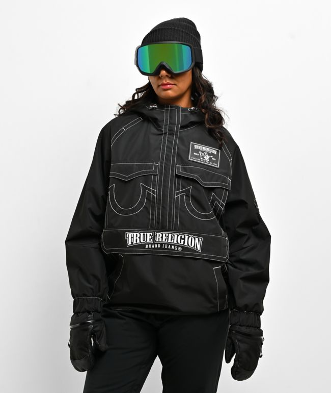 True Religion Stitched Black 10K Anorak Snowboard Jacket - True Religion