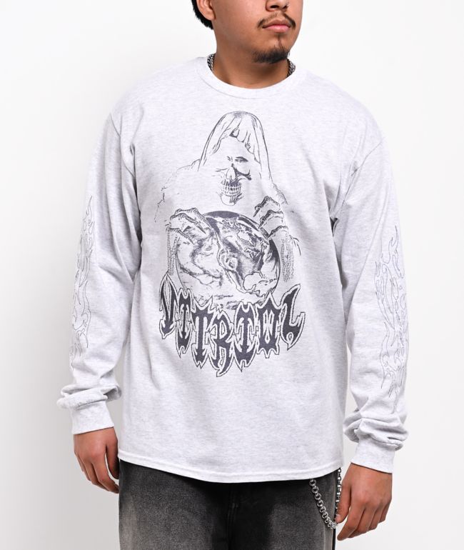 Vitriol Monster Flash Heather Grey Long Sleeve T-Shirt - Vitriol
