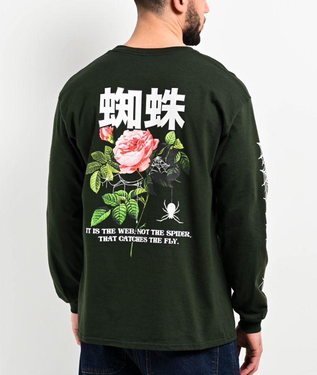 Empyre Spider Rose Green Long Sleeve T-Shirt - Empyre