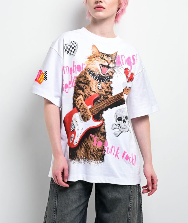 A.LAB Cat Rock White Oversized T-Shirt - A.LAB
