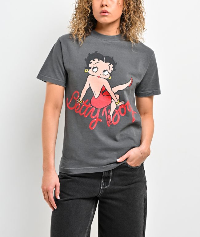 Highlight LA x Betty Boop Back At You Black Wash T-Shirt - 