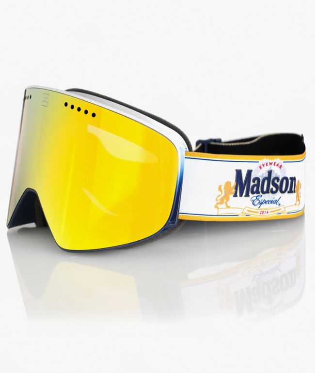 Madson Cylindro Cerveza White Snowboard Goggles - Madson