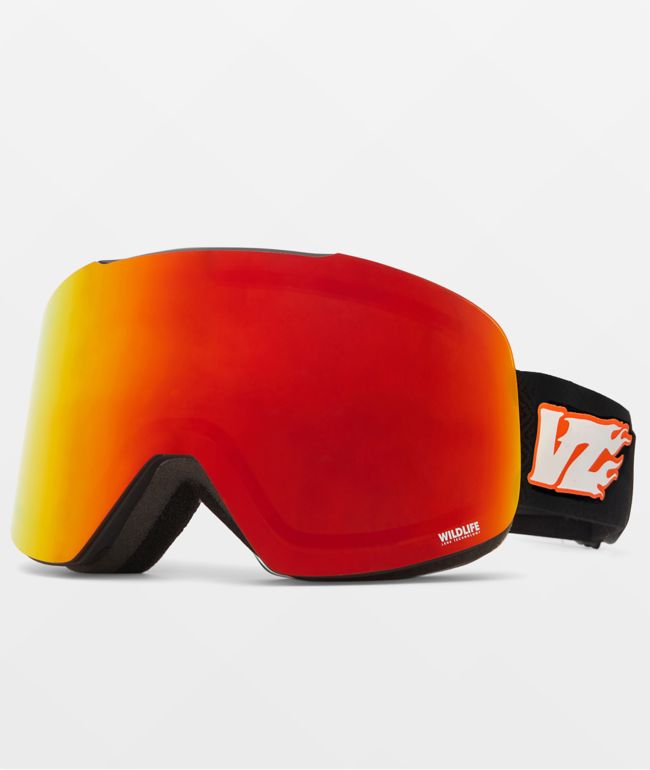VONZIPPER Outro Flame Out Black Matte & Fire Chrome Snowboard Goggles - Von Zipper