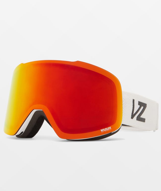 VONZIPPER Outro Corpo White & Fire Chrome Snowboard Goggles - Von Zipper