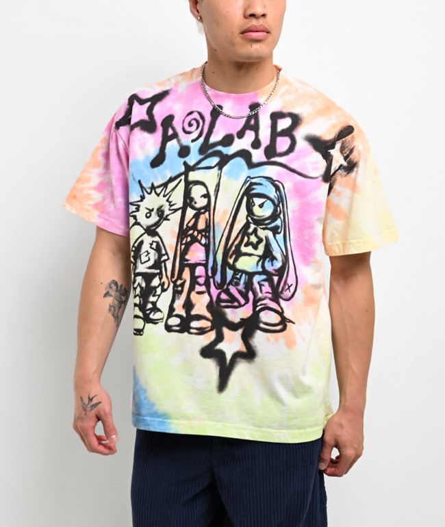 A.LAB Pozer Pastel Rainbow Tie Dye T-Shirt - A.LAB