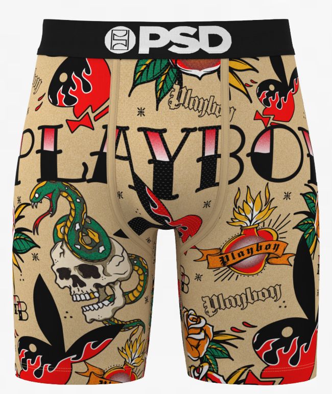 PSD x Playboy Inked Brown Boxer Briefs - PSD Underwear